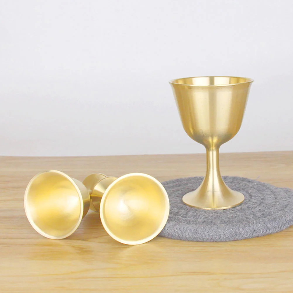 Glass Decoration Cup Decorative Copper Temple Holy Adornment Brass Royal Retro Desktop