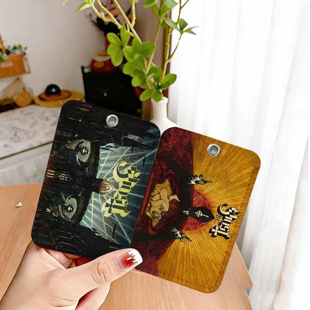 Rock G-Ghosts Band Classic Music 2024 PU Soft Leather Rectangular Key Card Holder Induction Elevator Protection Cover