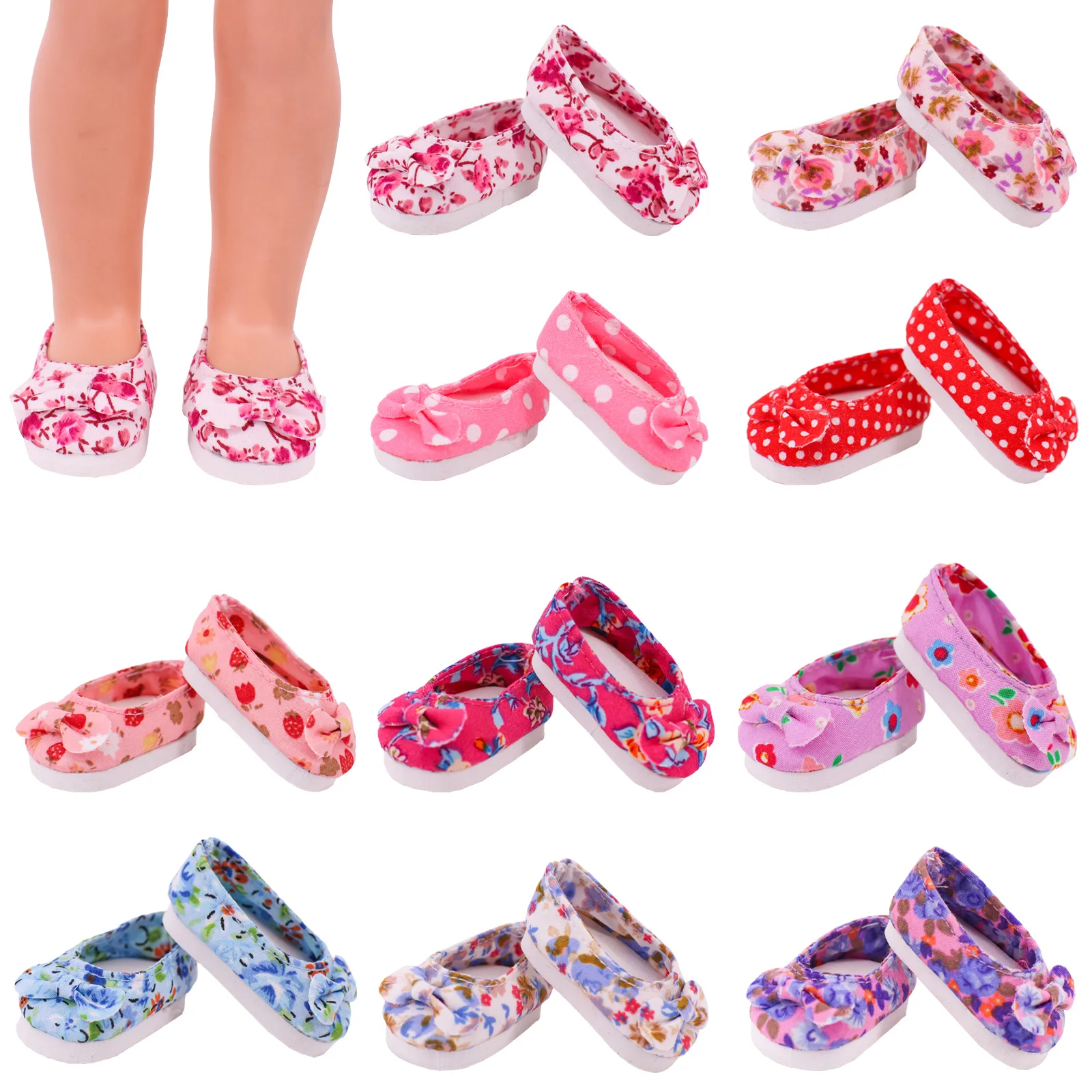 10Models 5Cm Doll Shoes Paola Reina Wellie Wisher Floral Calico Shoes For 14.5Inch Doll&EXO&Blythe Doll Accessories Girl DIY Toy