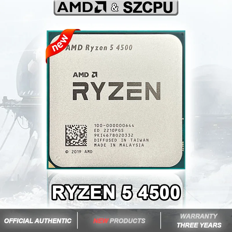 AMD New Ryzen 5 4500 CPU R5 4500 3.6 GHz 6-Core 12-Thread 100-000000644 65W Socket AM4