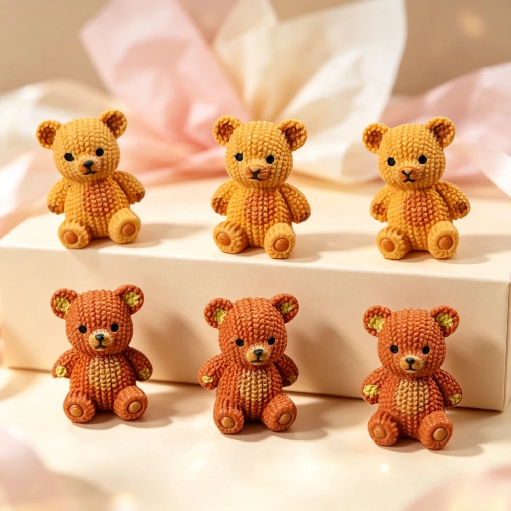 20PCS Cute Resin Bear Figurines Mini Desktop Decor Dollhouse Tiny Resin Figures for DIY Craft Accessories Tiny Ornaments
