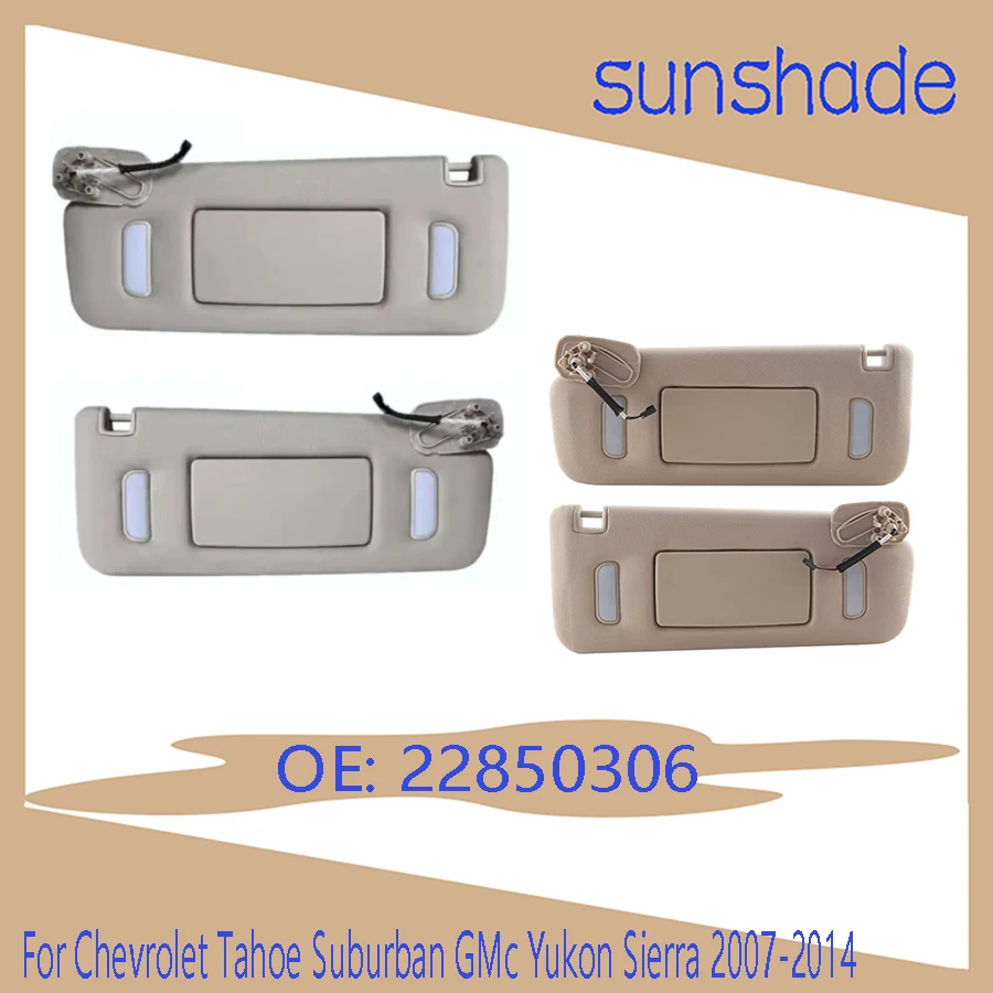 

Grey Sun Visor Left Side Right Side For Chevrolet Tahoe Suburban GMC Yukon Sierra 2007-2014 22850306