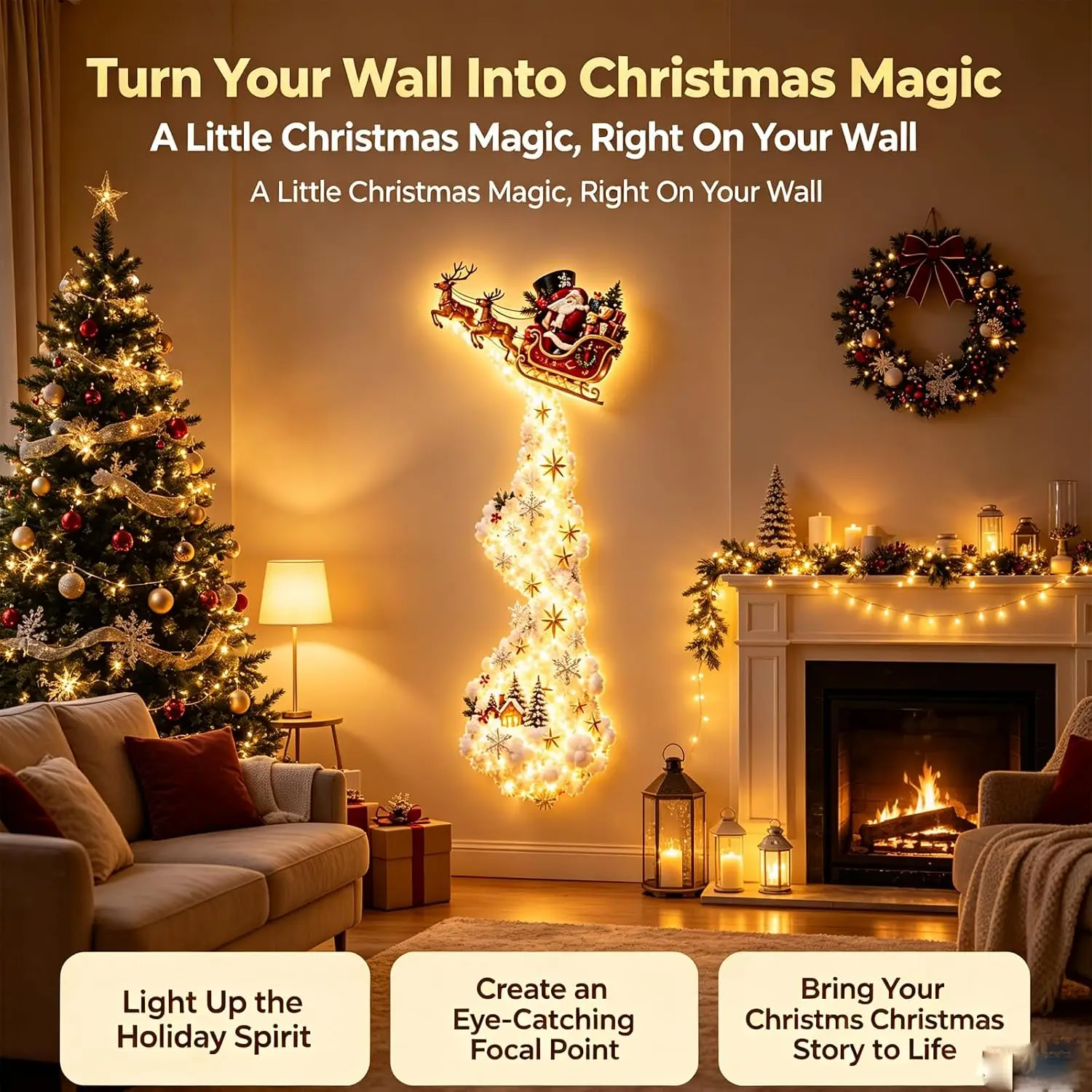 Christmas Magic Trail Wall Light, A Little Xmas Magic, Right on Your Wall