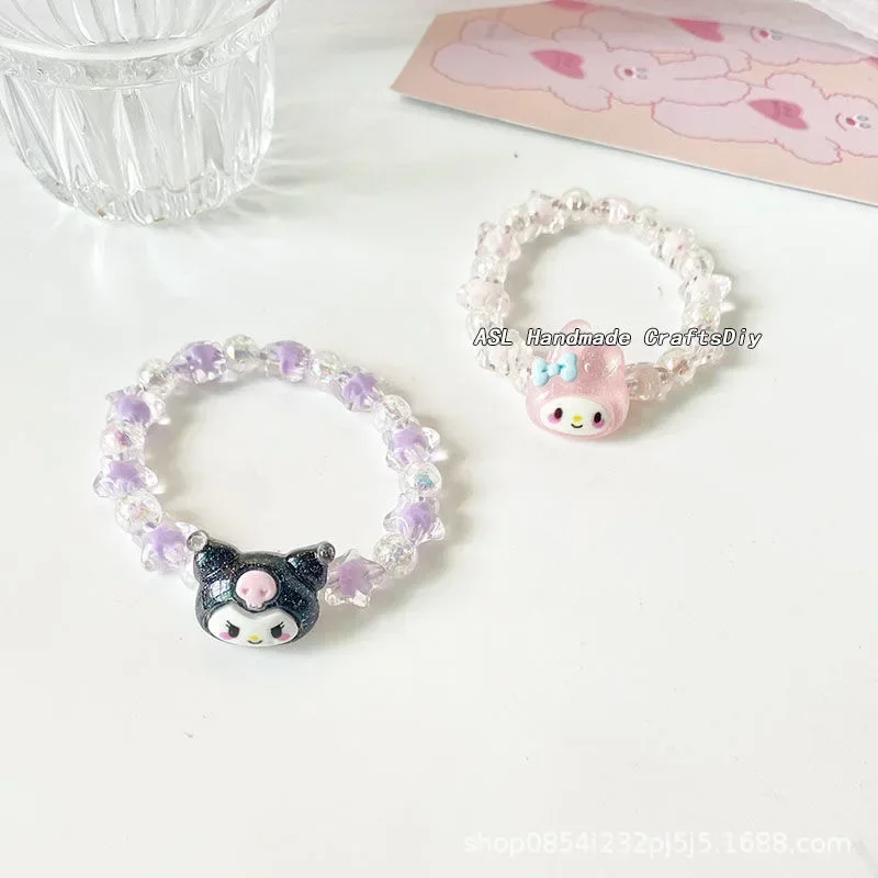 1Pc Anime Crystal Bracelet Kuromi My Melody Cinnamoroll Cartoon Couple Bracelet Girl Birthday Gift Festival party gifts image 4