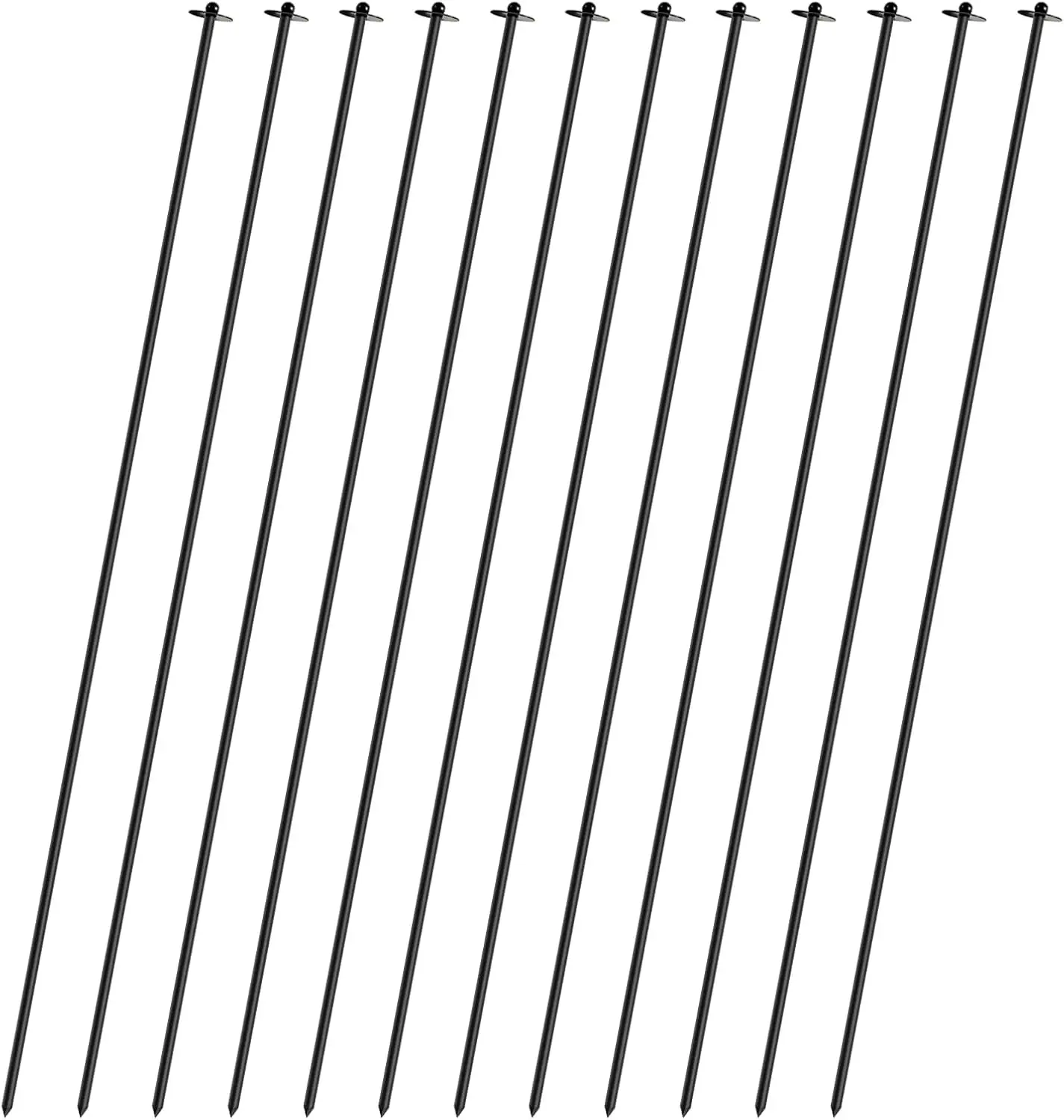 

72" Heavy Duty Garden Netting Support Stakes, Black Powder Coated Steel Frame for Plant Protection, 6-Pack