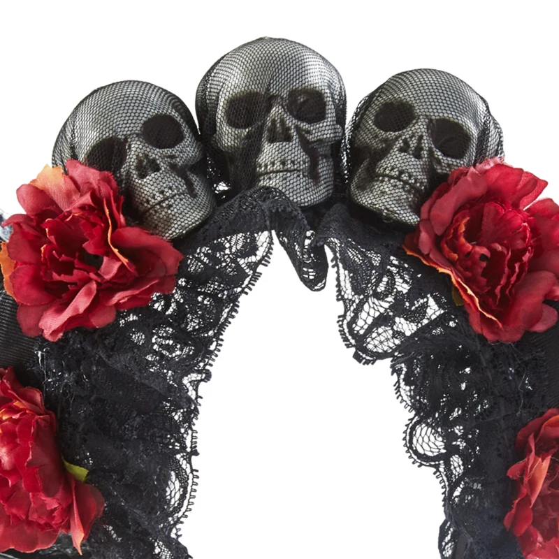 Gothic Böse Hörner Stirnband Lolita Cosplay Schaf Horn Kopfschmuck Halloween Schädel Blumen Haar Zubehör