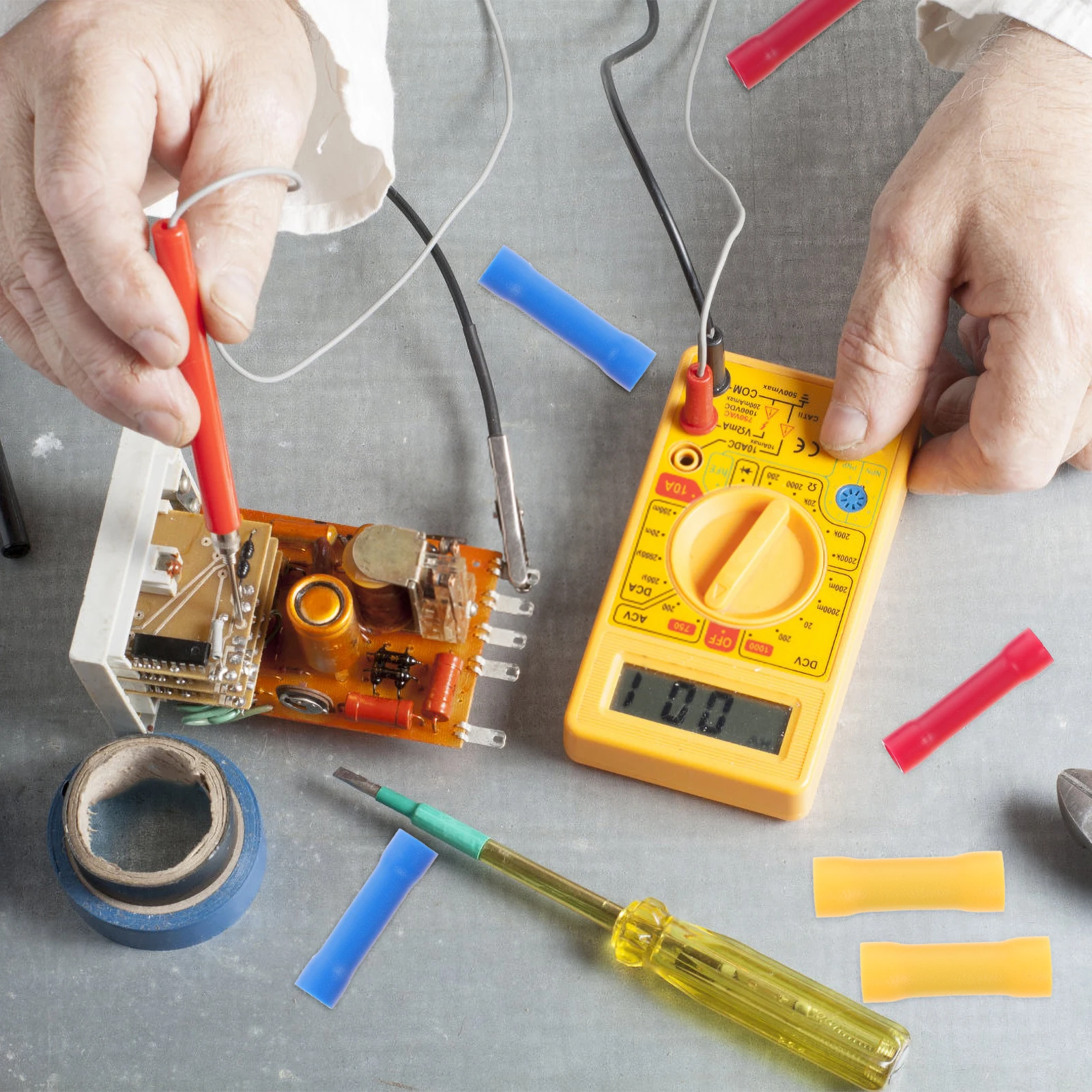 

120Pcs Wire Connector Kit Crimp Terminals Insulated Splice Connectors for Secure Electrical Connections in Household and