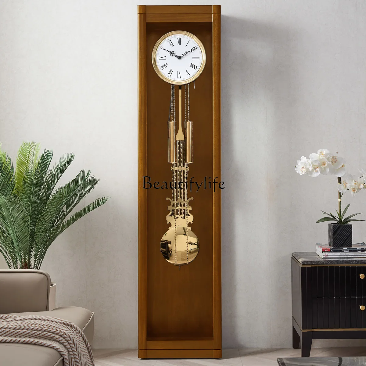 Modern simple vertical clock European floor retro German Helmler clock machinery