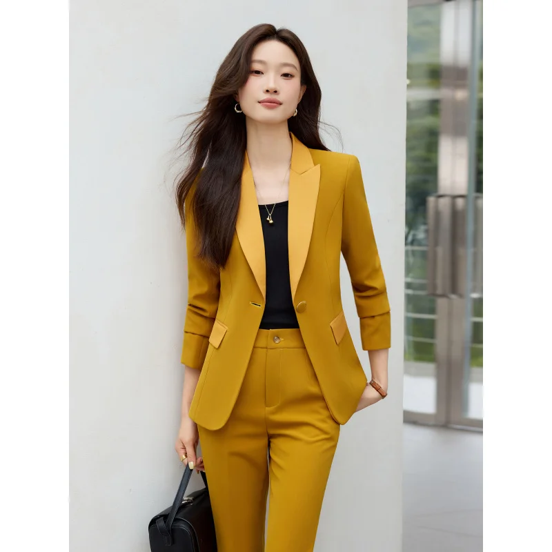 

Elegant fashion blazer for women, new spring and autumn style, stylish office attire, goddess-style suit with slightly flared pa