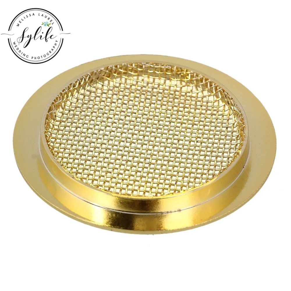 Gold Alloy Screened Sound Hole Cover 6cm Dia for Resonator Dobro Guitar