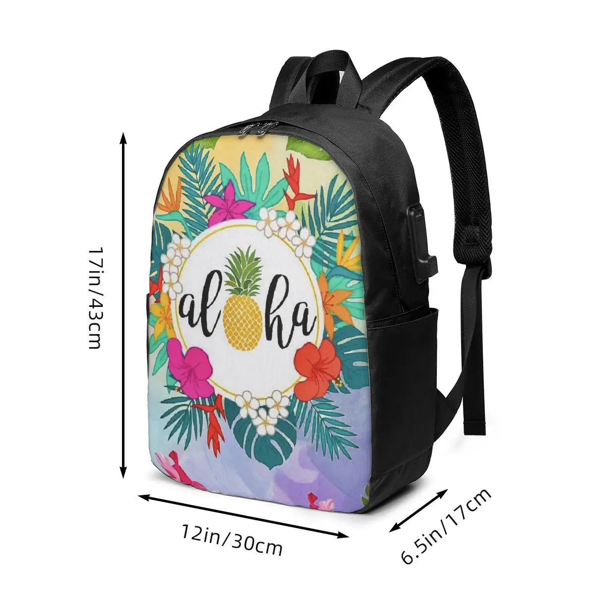 Aloha Tropical Flowers Backpack Travel Notebook Bag Computer College Student School Bag Laptop Shoulder Bags for Men Women