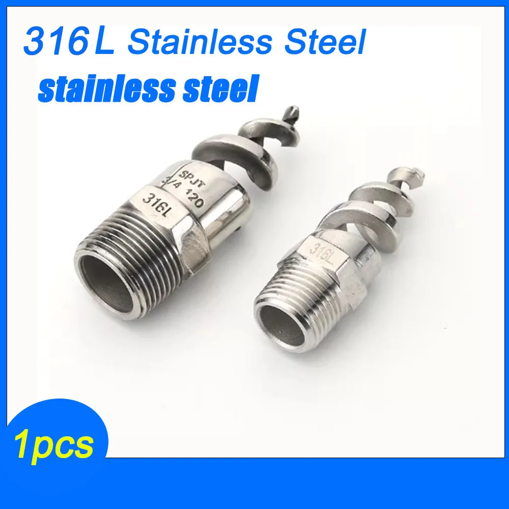 316L Stainless Steel Spiral Jet Nozzle for Garden,Industrial Spray,Dust Remove Full Cone