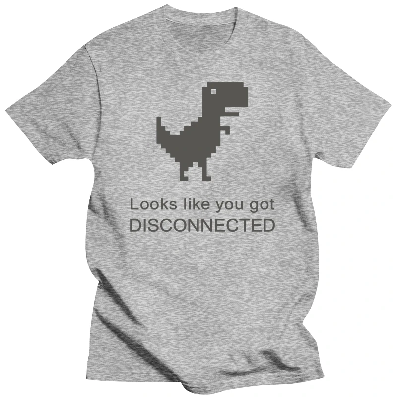 Internet Dinosaur Men t shirt cartoon Jurassic TShirt Summer Men's Raglan T-shirt Looks like you got disconnected Print Tops tee