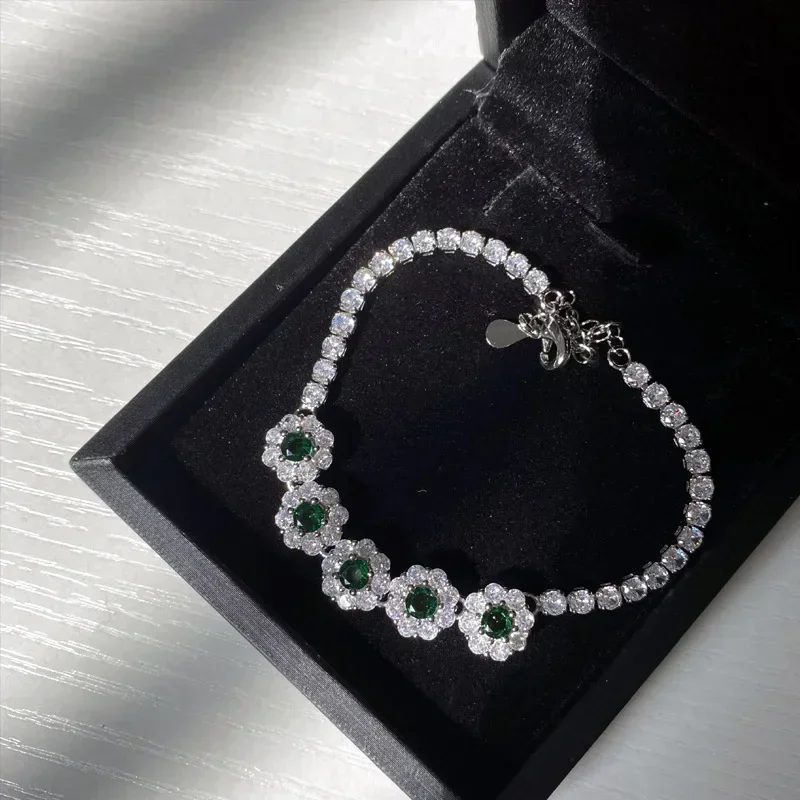 MDL مويسا!ite نمط أوائل الصيف جديد ديزي الزمرد Jitterbug 5 قطع تنزانيت اللون الأزرق جوهرة مزاجه الشاي خاتم الماس #4