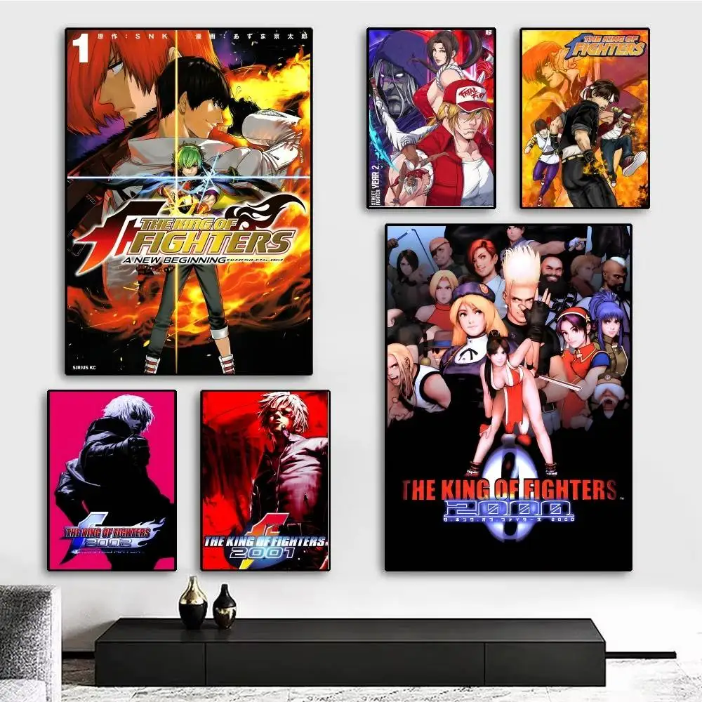 1pc Game T-The King Of Fighters Poster Sticker Print Waterproof Wall Art For Living Room Bedroom Home Decor