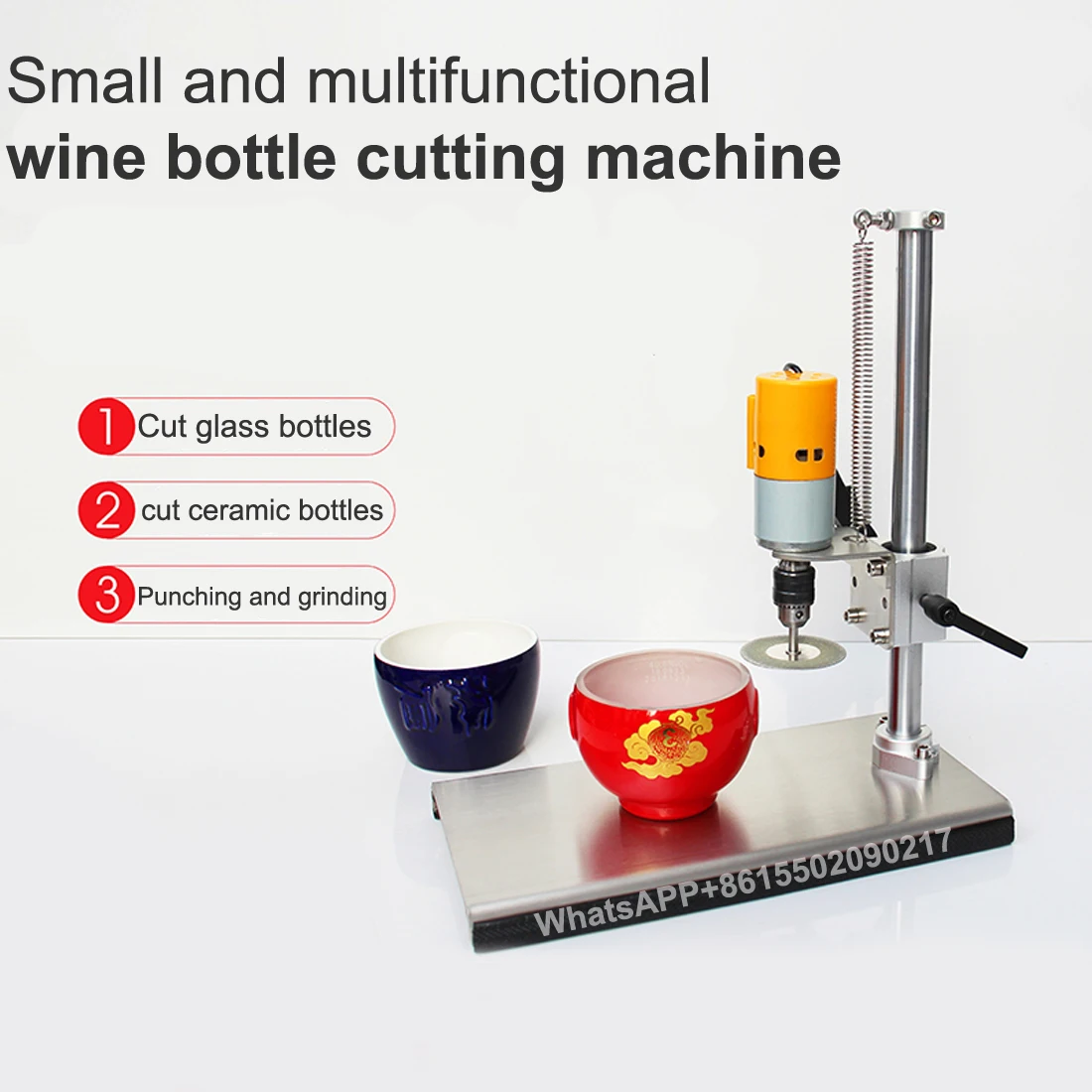 110V-240V Wine Bottle Cutter Tool Electric Glass Ceramic Bottle Cutter Playing Teapot Flower Pot Multifunctional Grinding Drill