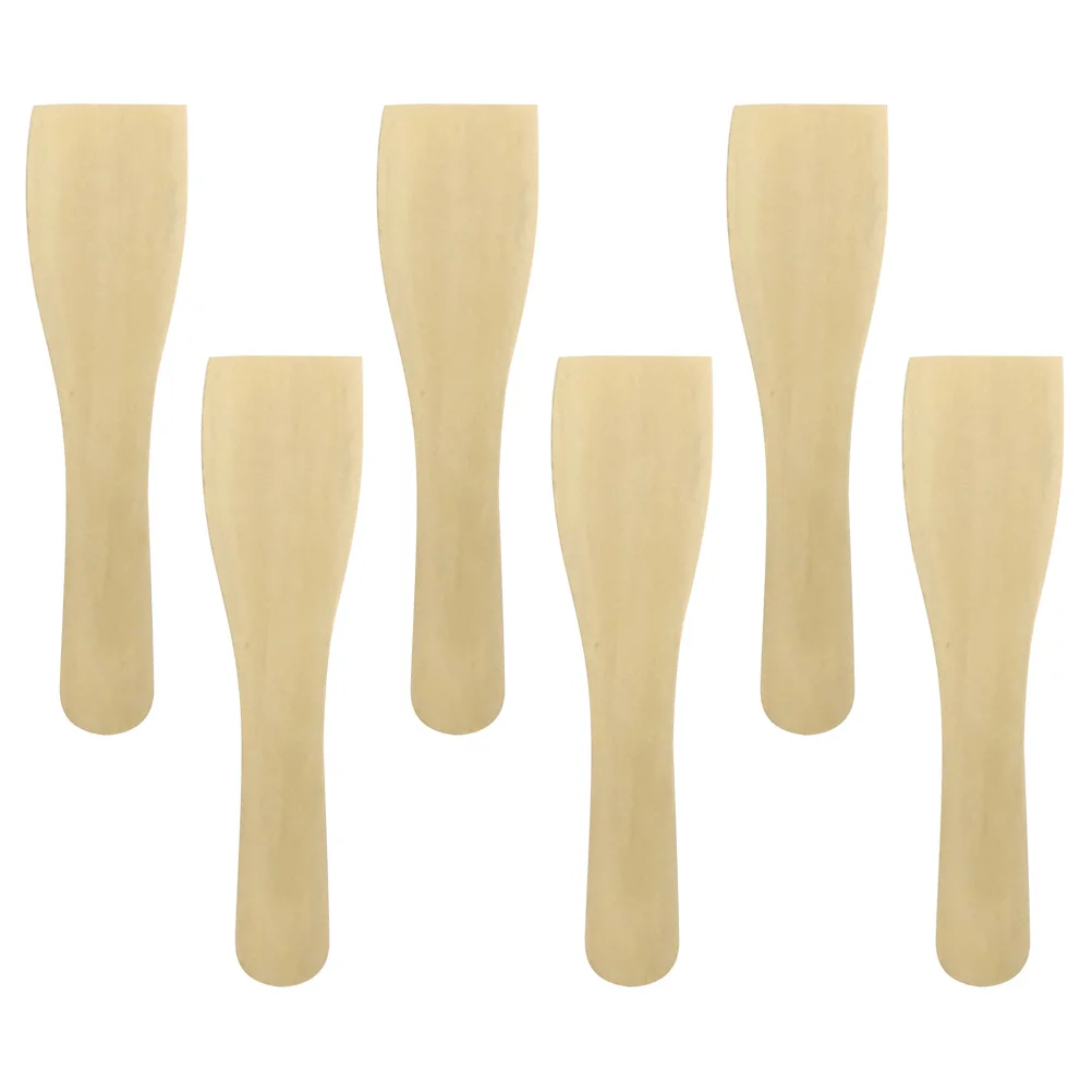 

6 Pcs Cookware Mini Foods Cooking Spatula Stir Fry Small Frying Wood Turner Wooden for