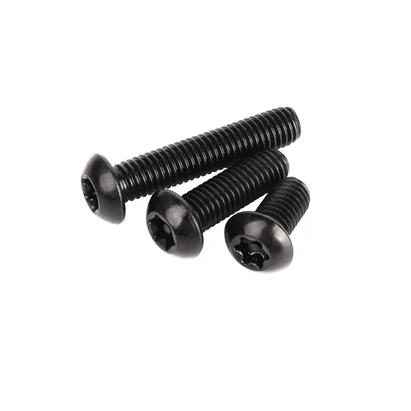 

M3 M4 M5 Black 304 Stainless Steel Round Head Six Lobe Torx Button Security Bolt With Pin Anti-theft Tamper Screw
