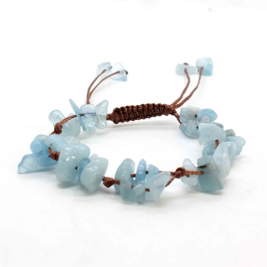Macrame Crystal Chip Stone Braided Bracelet, Adjustable