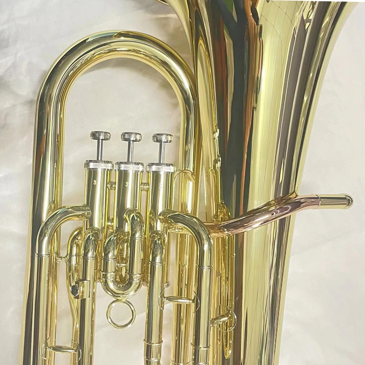 Gold Lacquer Brass Instruments 3 Piston Gold Lacquer Eb Tone Euphonium