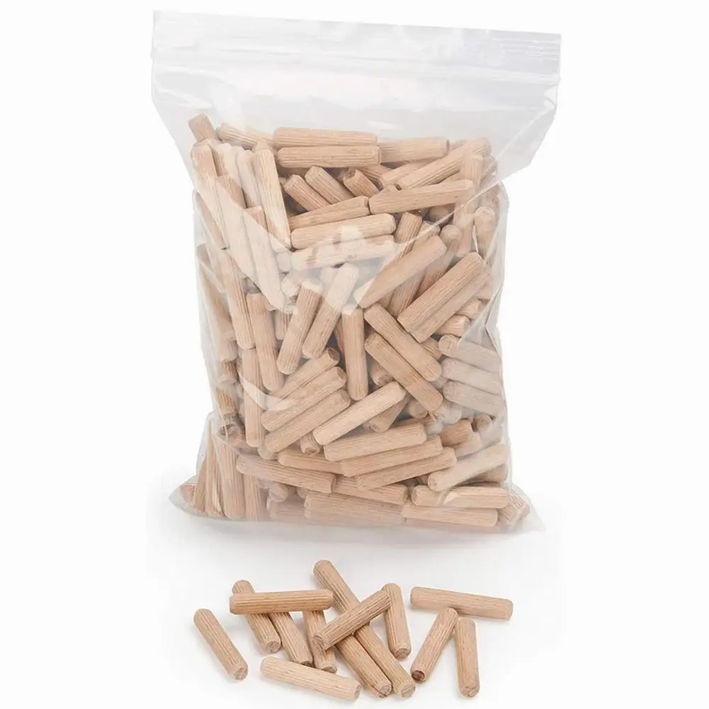 100 Pcs M6/M8/M10 Wooden Dowels Hardwood Tenon Ribbed And Tapered Design Wooden Dowel Hardwood Pin Woodworking Tools