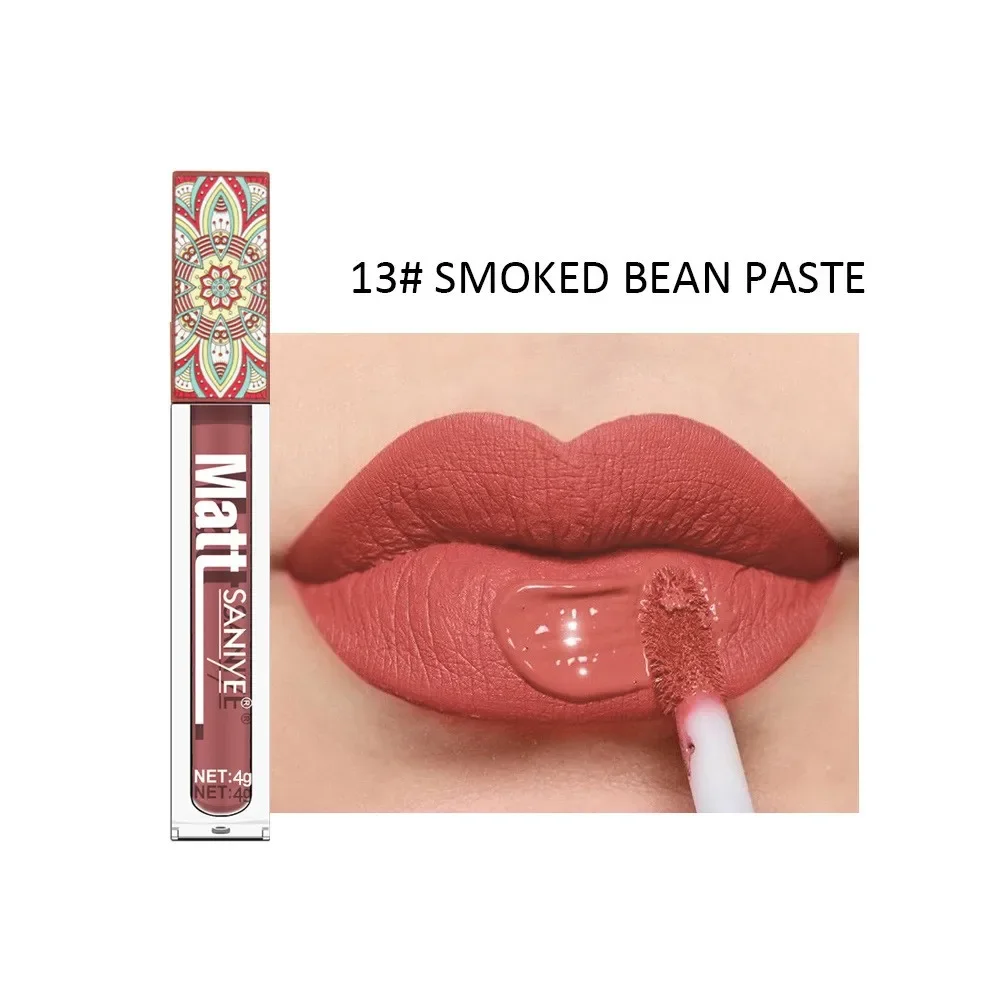 Waterproof Matte Nude Lip Gloss Brown Nude Pigment Dark Red Long Lasting Velvet Liquid Lipstick Women Makeup Lip Glaze 9 Colors