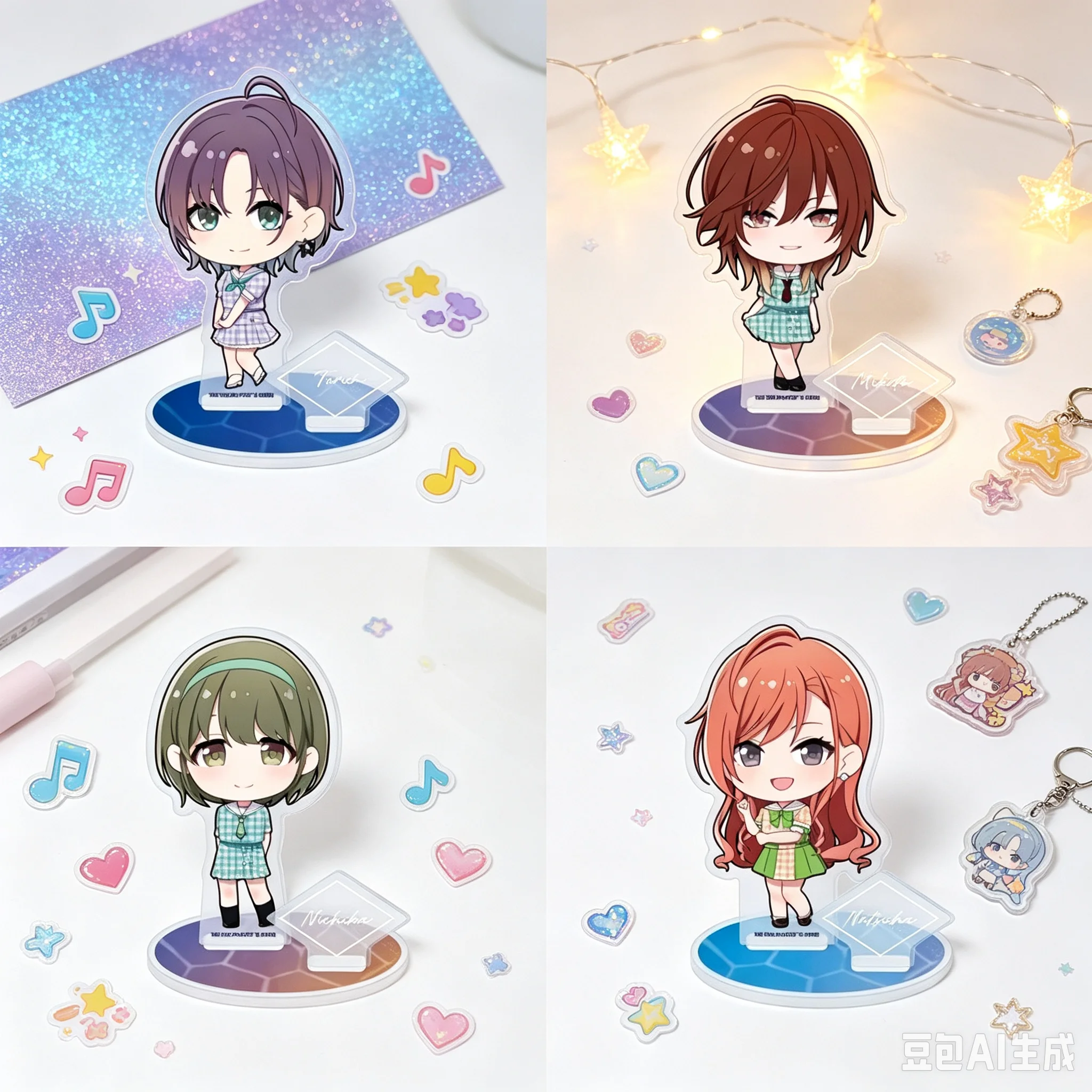 Anime The Idolm@Ster Shiny Colors Acrylic Stand Model Bookshelf Decoration High Definition Images Bookshelf Decoration Keychain