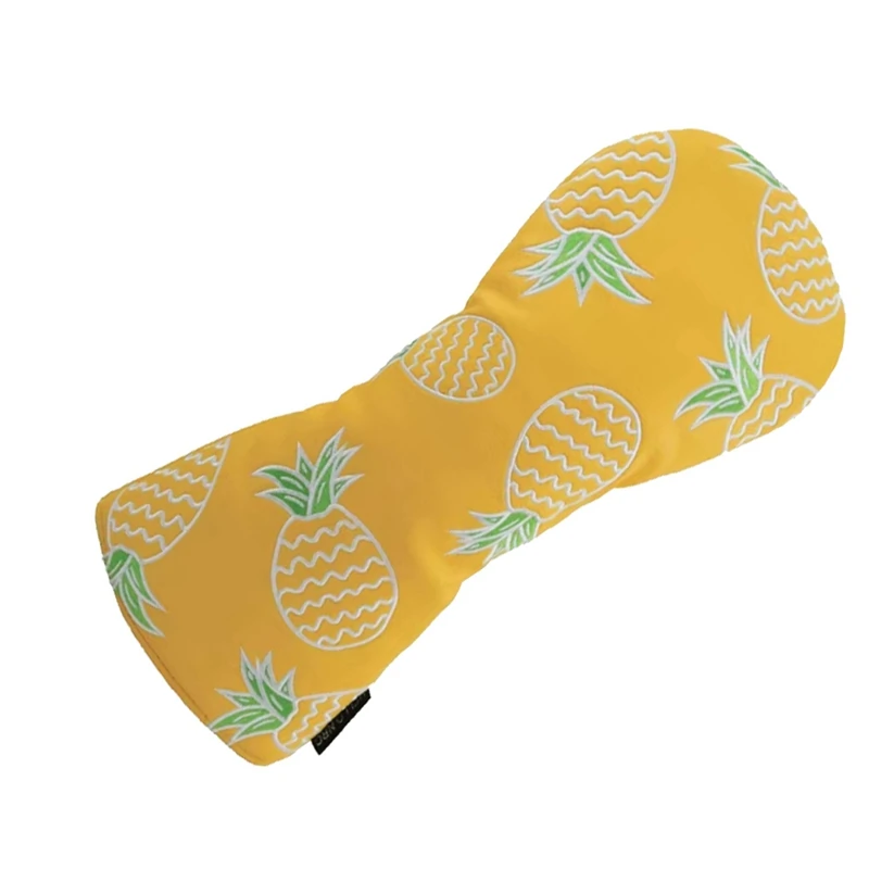 Golf Wood Cover PU Leather Cute Pineapple Pattern Golf Club Cover For Driver Fairway Hybrid Protector Wood Covers