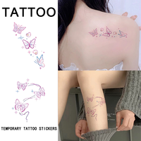 Three Colorful Butterfly, Temporary Tattoo Sticker, Long-lasting and Waterproof, Realistic Fake Tattoos for Women.