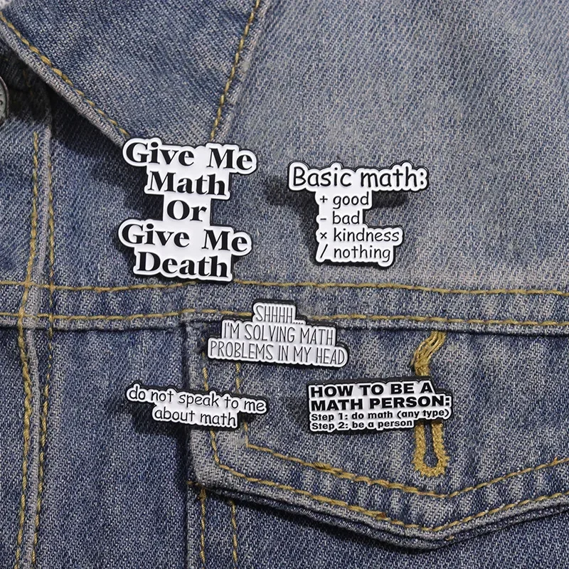 Creative English Sentences Badges Personality Simple Letter Shapes Metal Accessories Brooches Collars Needles Pins for Backpacks