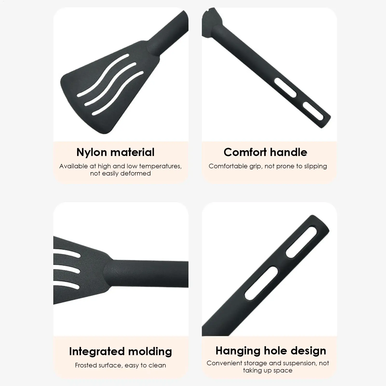 3PCS Nylon Kitchen Utensils Set Kitchen Cooking Tools Slotted Turner Solid Spoon Fork Children Spade Fork Spoon Dinnerware
