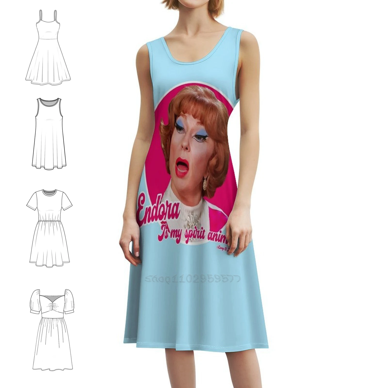 

Платье Эндора с вырезом в форме сердца, элегантное летнее праздничное платье для женщин, классическая телевизионная одежда Эндора с вышивкой в стиле ретро, гей-женская одежда