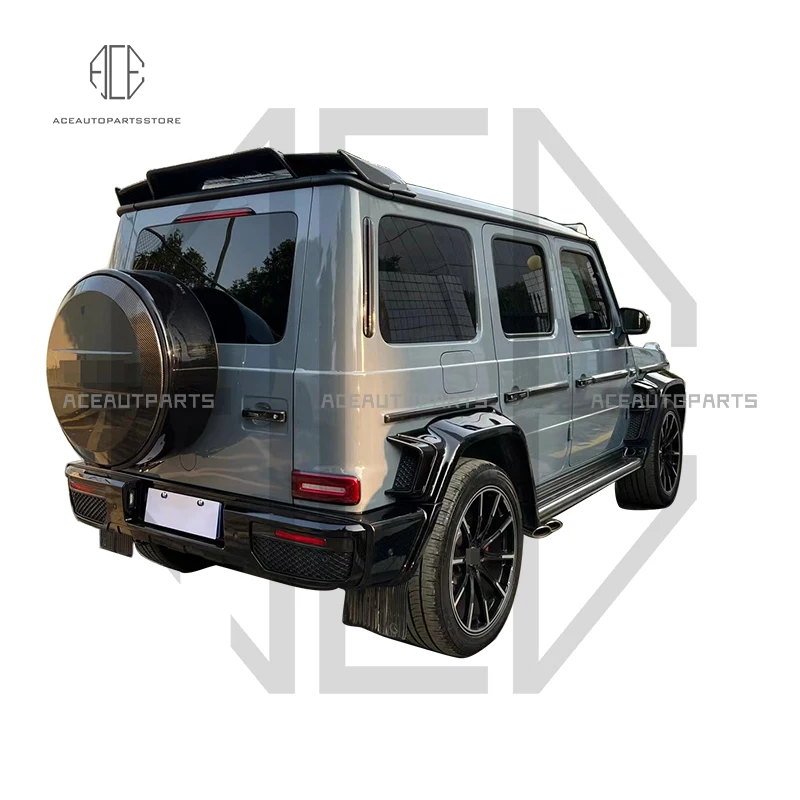 BRABU BS STYLE DRY FULL GLOSSY CARBON FIBER REAR SPOILER REAR WING FOR 2019-2022 Mercedes Benz G-Class G350 G500 AMG G63