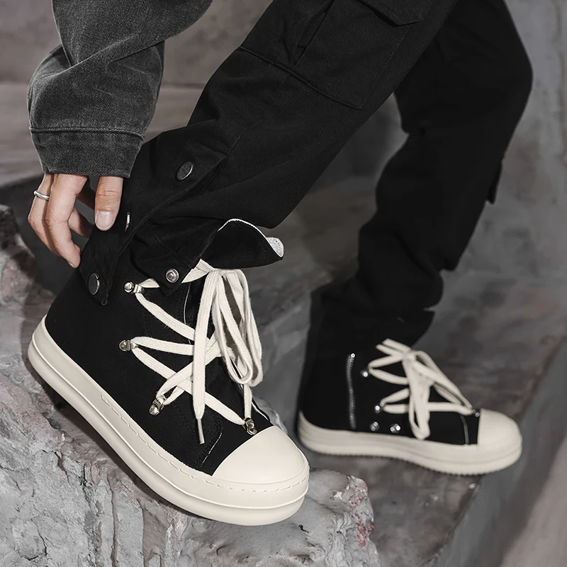 Scarpe alte stringate dal design retrò da uomo Scarpe da tavolo cool stile street alla moda e versatili, leggere e comode