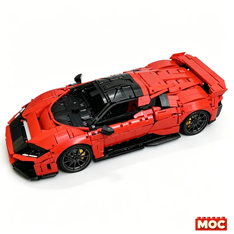 6519 PCS 1:8 Scale Sports Car Model Custom Building Blocks Assembly Technical Vehicle Toy Creative Collection Gift Adults Boys