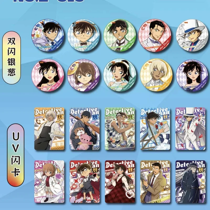 Insignia de Detective Conan, caja ciega para dibujar, tarjeta exquisita, nuevos adornos decorativos, coleccionar juguetes, broche, accesorios, regalo en Stock