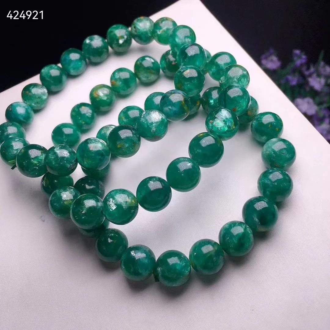 Natural Green Emerald Round Beads Bracelet 9mm 10mm 11mm Gemstone Women Men Green Emerald Fashion Rare Jewelry AAAAAAA