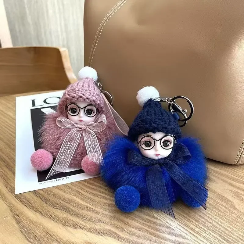 Llavero de peluche de zorro, bonito colgante de muñeco durmiente, amuleto de animal de peluche suave para decoración de mochila escolar de bebé/estudiante, recién llegado