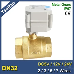 1-1/4'' 2 Way Brass Motorized Ball Valve With Manual Override DN32 Metal Gears Electric Valve Opening time 5s IP67 CE Certified