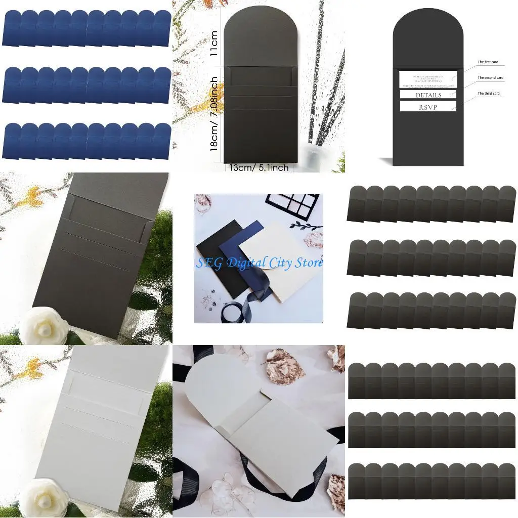 

U75B 30 шт. конверты 5x7 дюймов 300GMS бумажный конверт с 3 слотами держатель подарочной карты для свадебных пригласительных и