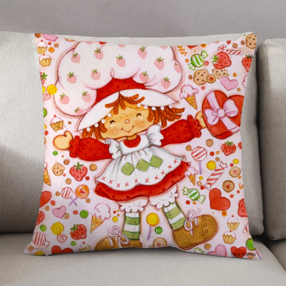 45x45 Cushions Cover Strawberry Shortcake Personalized Gifts Decorative Pillowcase Cushion Covers Luxury Living Room Decoration