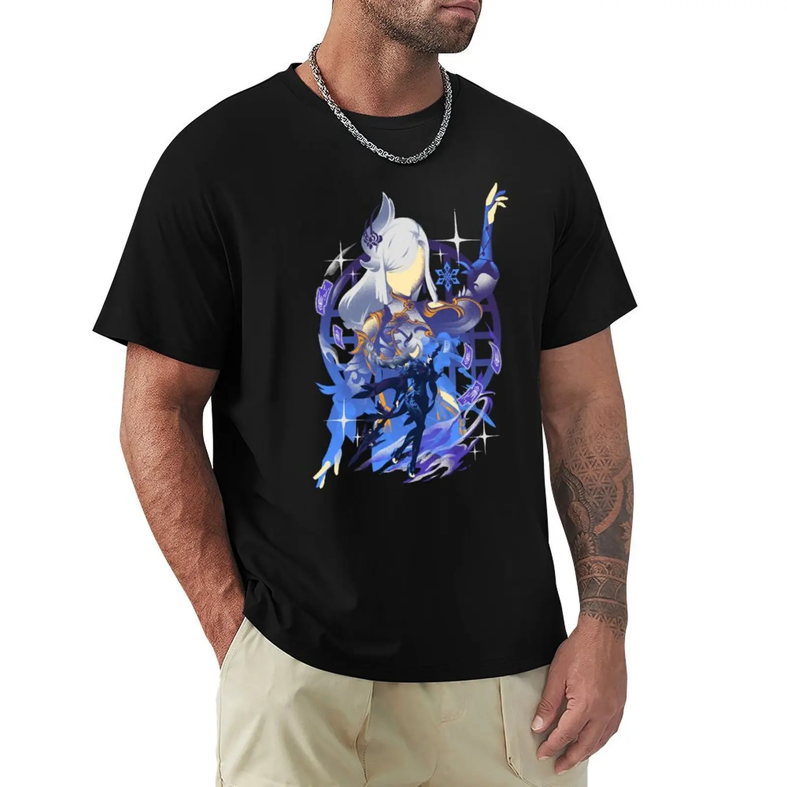 Lonesome Transcendence Shenhe T-Shirt Basic Breathable Solid Color T-Shirt