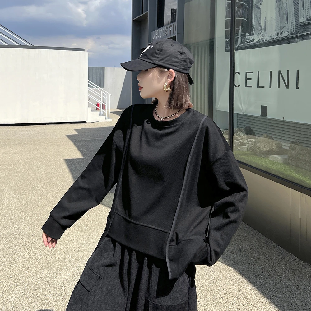 

230828 Необычная повседневная женская толстовка, модный индивидуальный топ на молнии, осень 2024, новая универсальная толстовка