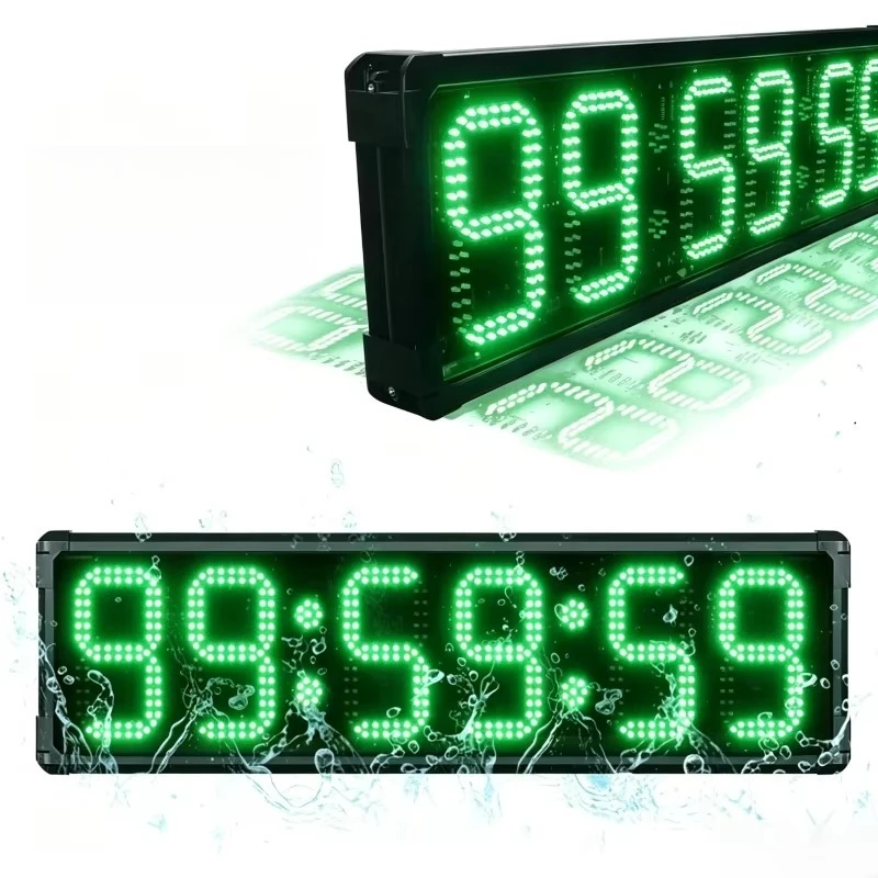 8-Inch Electronic Outdoor Waterproof LED Timer Marathon Timing System Time Display Large Race Clock with Tripod