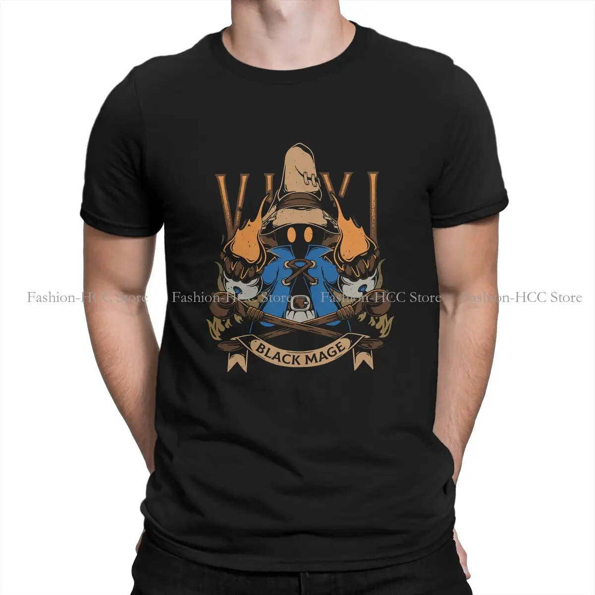 Vivi Black Mage Casual Polyester TShirt Final Fantasy Cid Game Creative Streetwear Casual T Shirt Male Tee