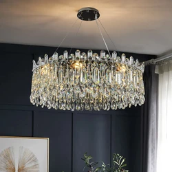 Stainless Steel Modern Crystal Pendant Chandelier Lighting For Living Room Bedroom Gold / Chrome 110v-240v Adjustable Lamp