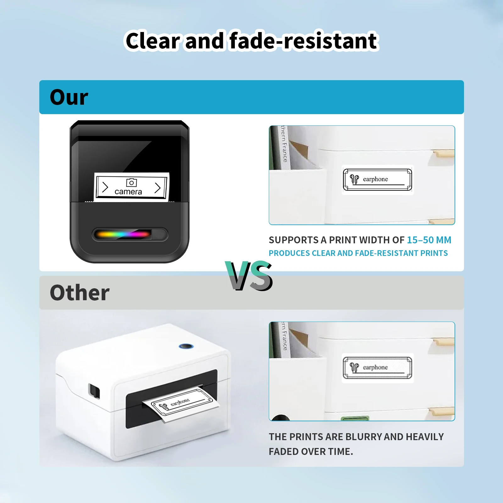 미니 휴대용 열전사 라벨 프린터 - 소규모 사업체, 사무실 및 가정용, 모바일 무선 라벨 바코드
