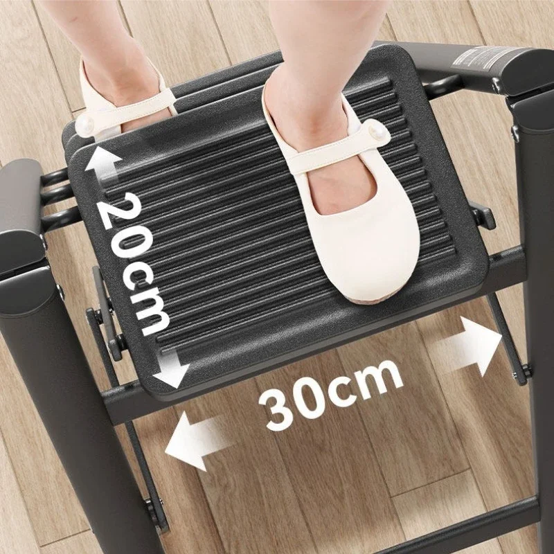 Carbon Steel Portable A-Frame Ladder, One-click Folding Ladder, Thickened Wide Pedal, Indoor Small Climbing Ladder