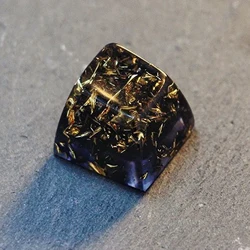 SA and OEM Profile Black Gold Time Resin Keycaps Light-transmitting Personalized Handmade Single for MX Mechanical Keyboard