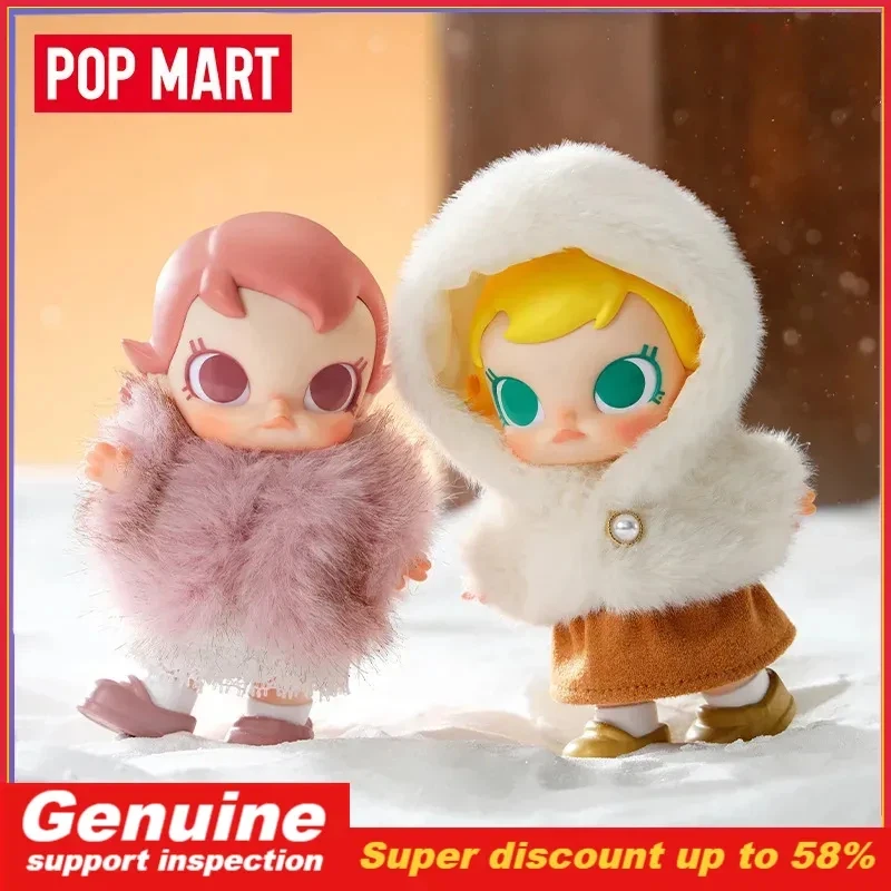 POP MART Genuine Baby Molly Winter Fit Check Series Blind Box Cute Vinyl Plush Pendant Decoration Doll Mystery Box Toy Gift